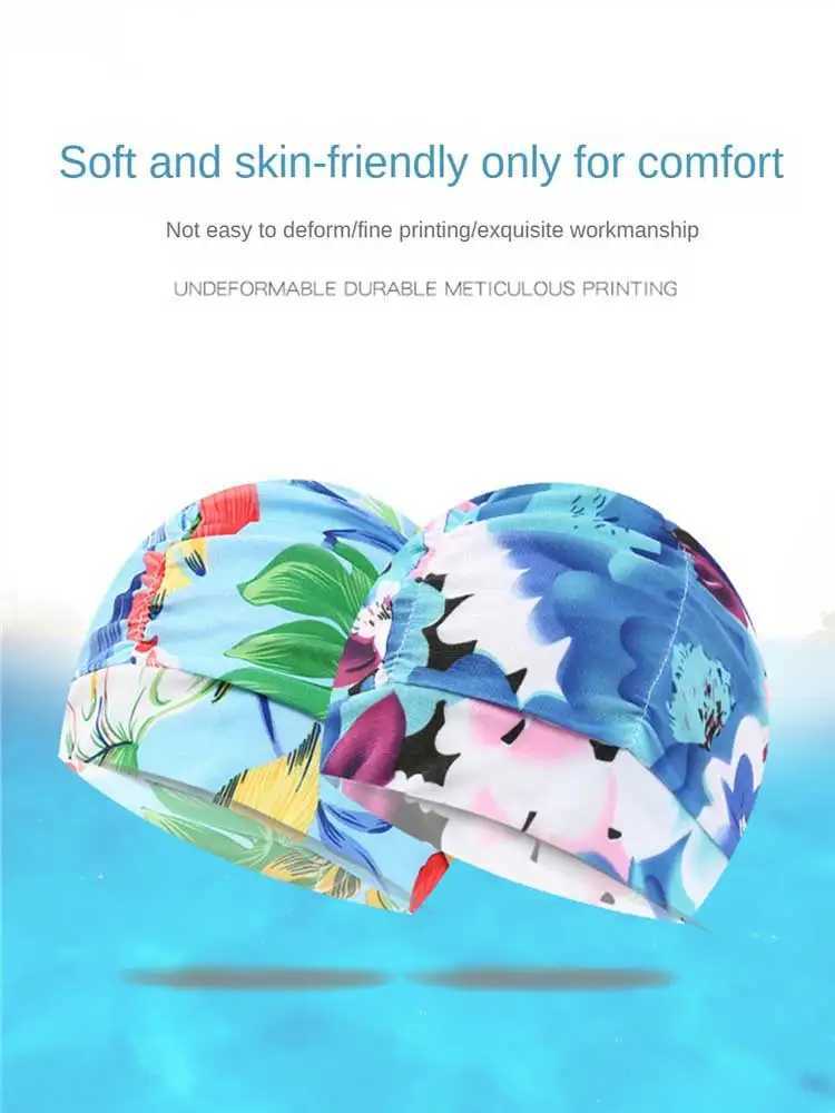 High elasticity swimming cap adult unisex double layered pleated long hair ear protection swimming cap sports swimming pool CL241009