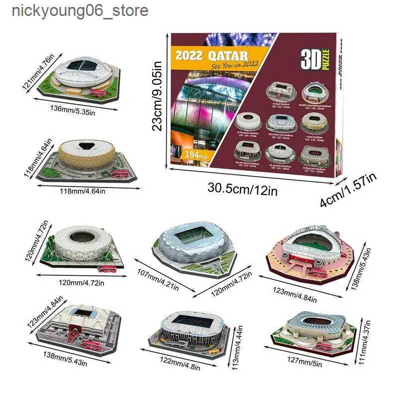 3D Puzzles 3D Soccer Field Model Puzzle Realistic 3D Soccer Stadium Model Puzzle With 8 Different Shapes Easy Installing Jigsaw Puzzle Toys L240910