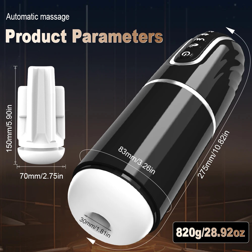 Male Masturbators Automatic Oral Penis Real Vagina Vibrator Masturbation Cup Adult For Men Sex Machine Toys 240914