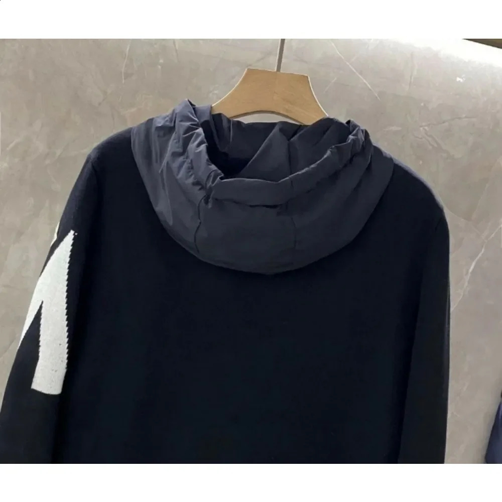 stitched lightweight jacket black and white long sleeved short sleeved jacket autumn mens park outdoor sportswear 240930