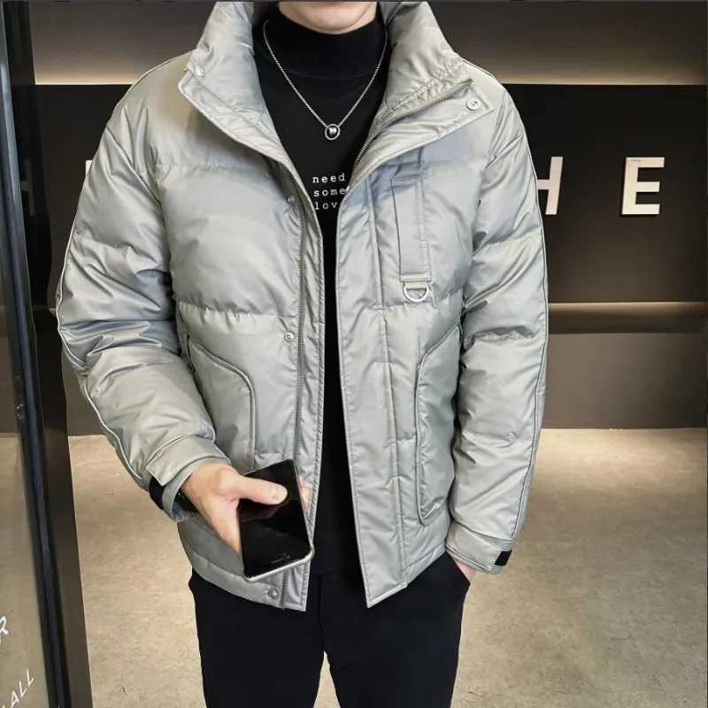 High-End Men Stand Collar Down Jacket Winter New Male Thicken Warm Pure Color Large Size Coat Fashion Casual Versatile Outerwear LX241009