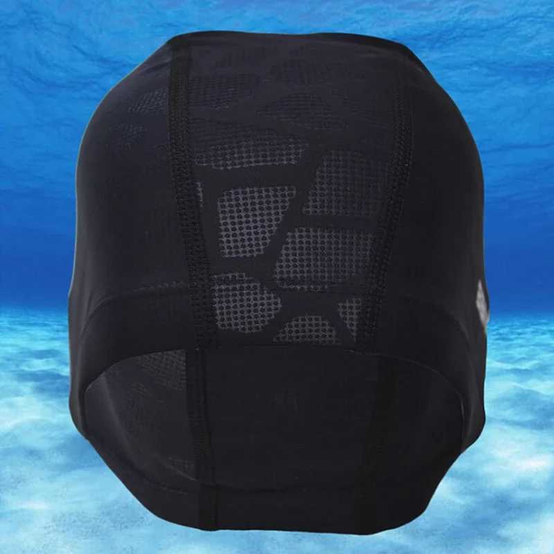 New 2024 elastic waterproof PU fabric protects ears long hair sports swimming pool cap swimming cap no size male and female adult swimming caps CL2410