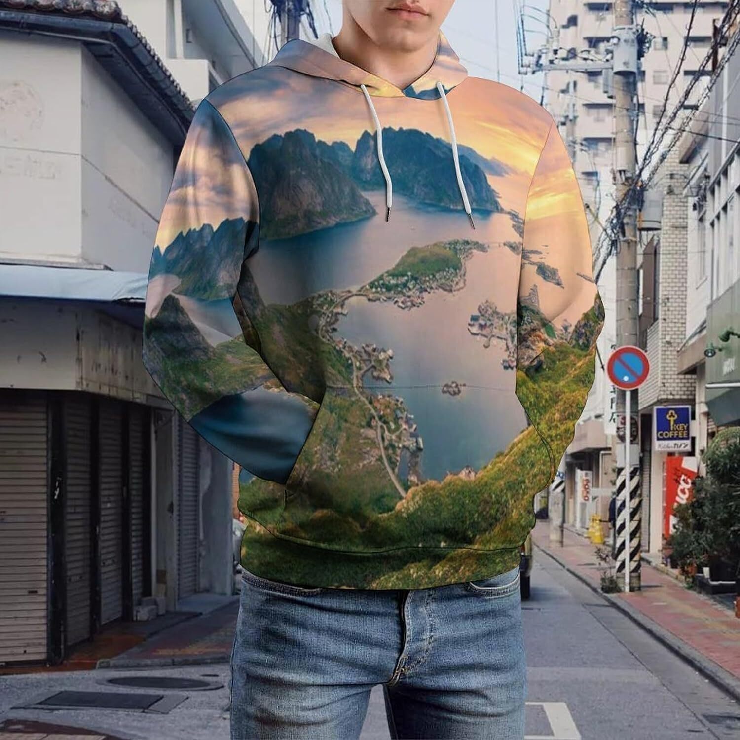 Hoodie for Mens Womens Mens Unisex Novelty Hoodies Scenic Capri Island Hooded Sweatshirt Graphic Hoodies sweatshirt Pullover Long Sleeve
