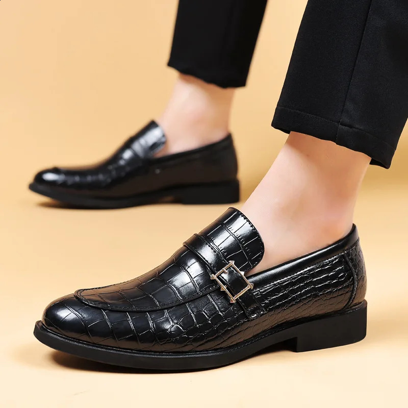 High quality mens leather shoes casual classic leather mens dress shoes Oxford office wedding shoes 240923