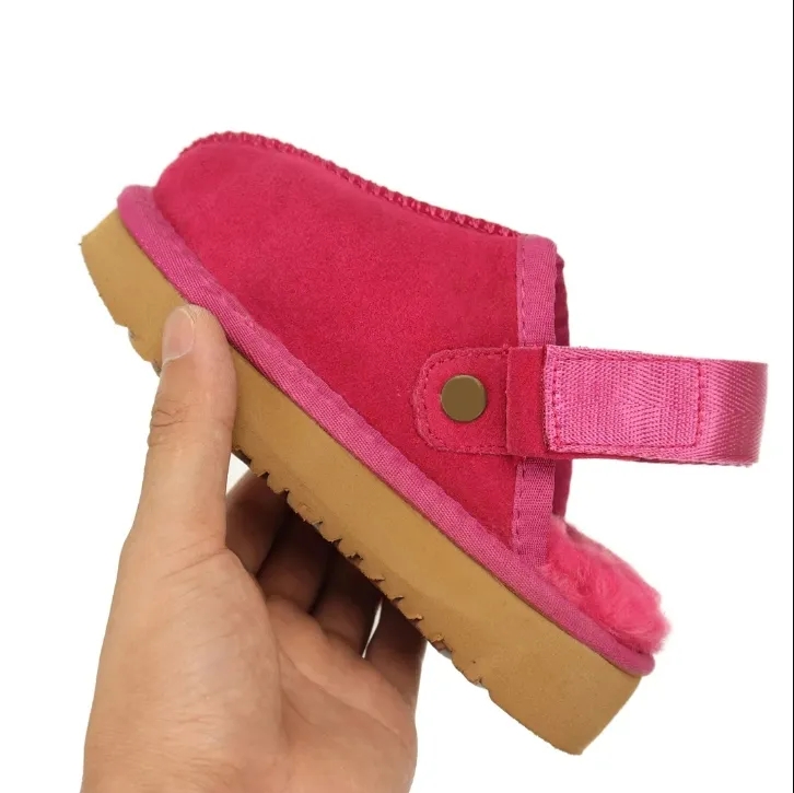 Kids Toddler Clogs Funkette Slippers Baby children Classic Ultra Mini Baby Clogs Soft Sheepskin Shearling in Goldenstar Style z250513