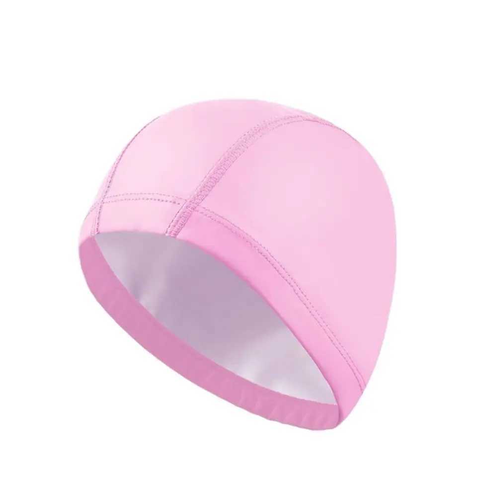 PU PU fabric swimming cap waterproof ear protection swimming pool cap flexible adult long hair swimming cap CL241009