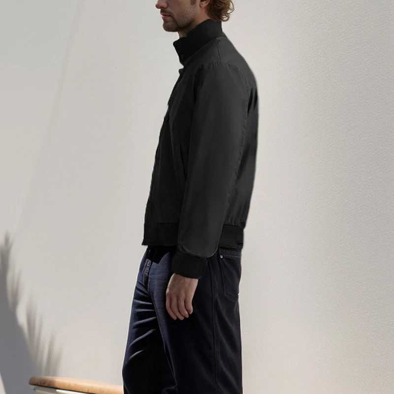 Mens Long Sleeve Button-up Coats Men Leisure Pure Color Slim Jackets Outerwear Classic 2024 Stand Collar Solid Jacket Coat LX241009