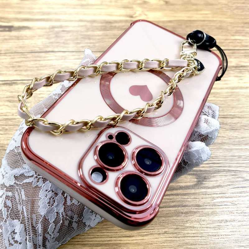 Designer Phone Case Plating TPU shell suitable for iPhone 16 15 14 13 12 Pro Max Plus 15 Pro iPhone 15 14 Pro for Mag safe charging and wristband stra