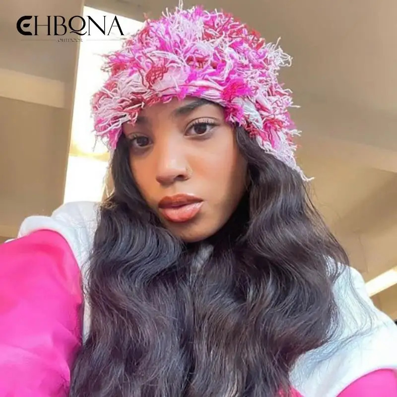 1 piece of camouflage ski board Balaclava Beanies hat hiphop Distressed knitted full face mask for women outdoors 241009