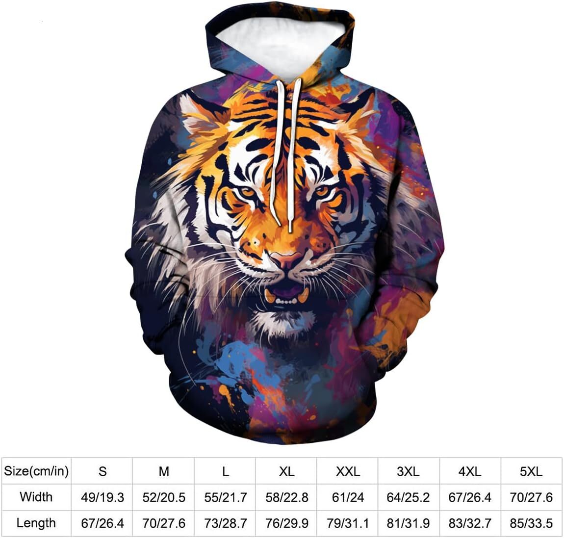 Hoodie for Mens Womens Mens Tiger Cool Animal Printed Sweatshirt Hooded 3D Casual Pullover Hoodie With Pockets Graphic Hoodies sweatshirt tracksuit
