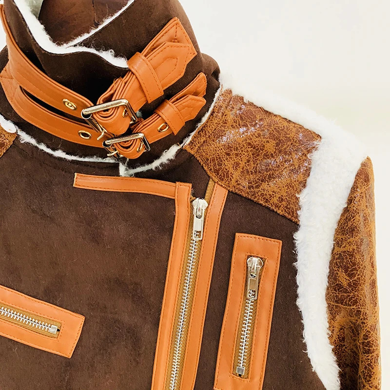 High quality latest winter ner jacket womens zipper synthetic fur decal coat 241008