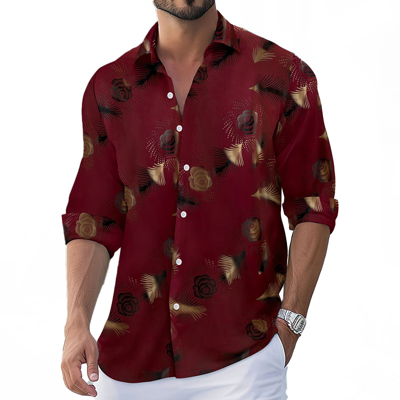 New Men Hawaiian Shirt Long Sleeve Shirts Casual Slim Fit Business Shirts chemise homme blouse Mens Printed Fashion Man Tshirt Luxury Hip Hop Streetwe