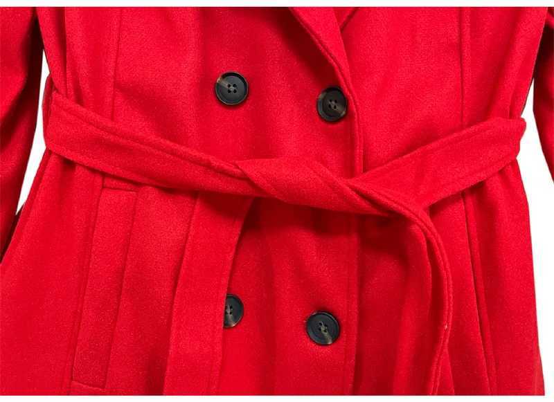 2024 Hot New Womens Coat Winter Korean Fashion Long Coated Thickened Woolen Winter Coat For Women Black Coat HarajukuX241009