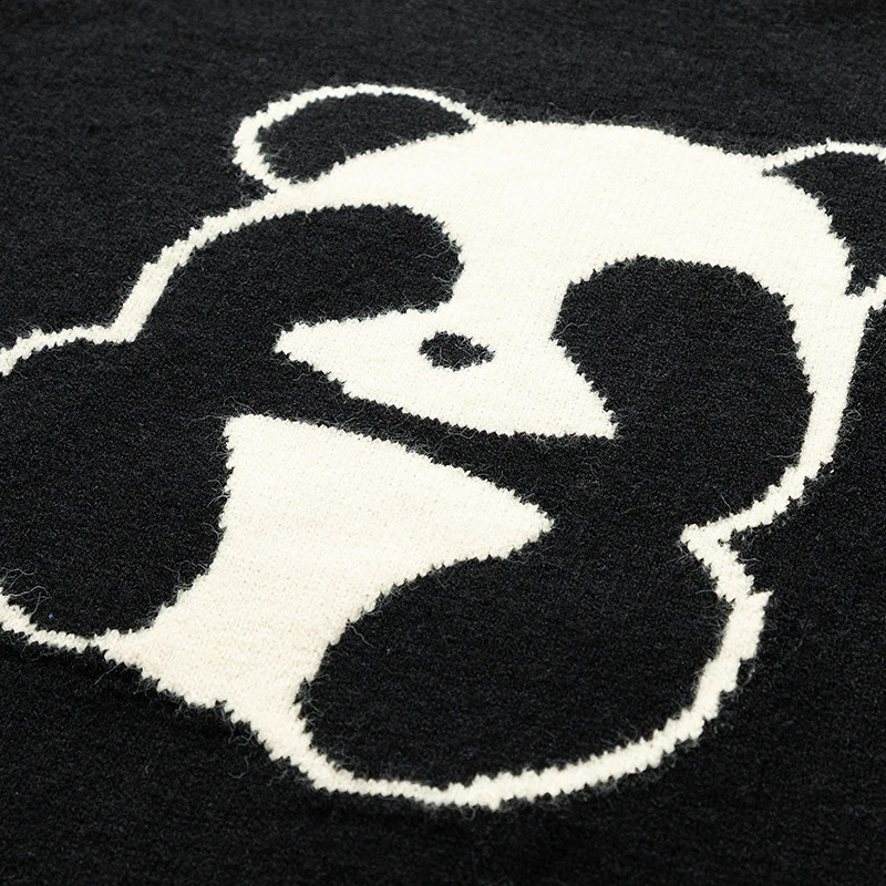 Panda printed sweet mens autumn and winter fashion versatile couple clothing loose elastic warm sleep pullover 241007