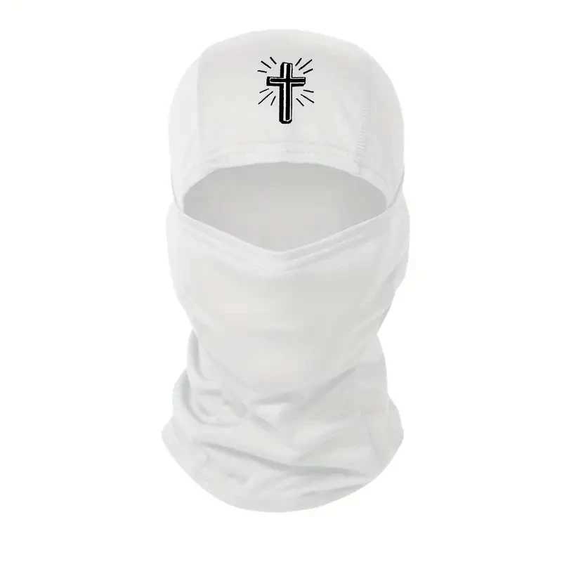 1 piece of mens cartoon cross print Balaclava riding mask hat ski mask used for neutral sunshade breathable windproof and sun protection hat W241008