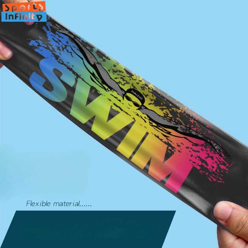 Adult silicone swimming cap waterproof earmuffs shower cap cartoon swimming cap mens beach accessories CL241009