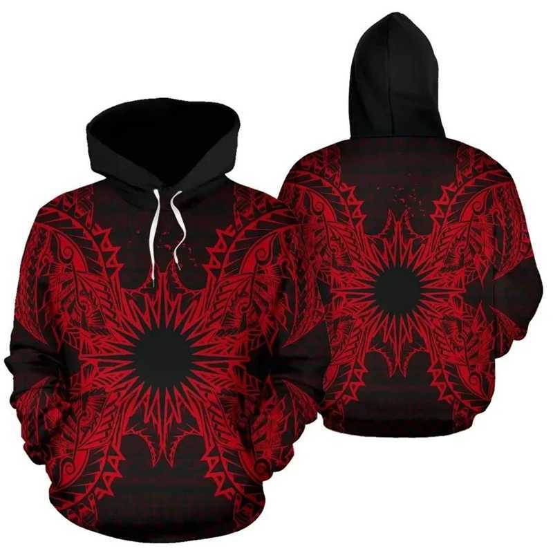 Men's Hoodies Sweatshirts New Fashion Marshall Country Flag Tribal Culture Retro Polynesian Tattoo Tracking Clothing Men and Women 3DPrint Q24100