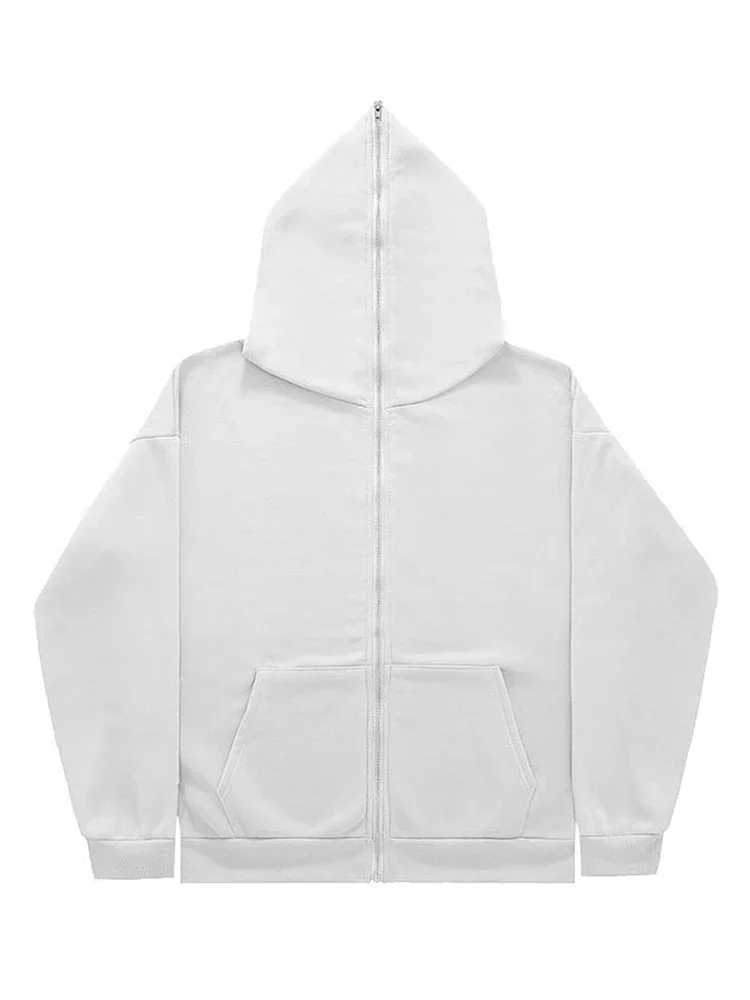 Men's Hoodies Sweatshirts Womens Fashion Harajuku Street Zipper Mens Retro Long Sve Oversized Loose Double Pocket Hooded Autumn New Black Sweatsh