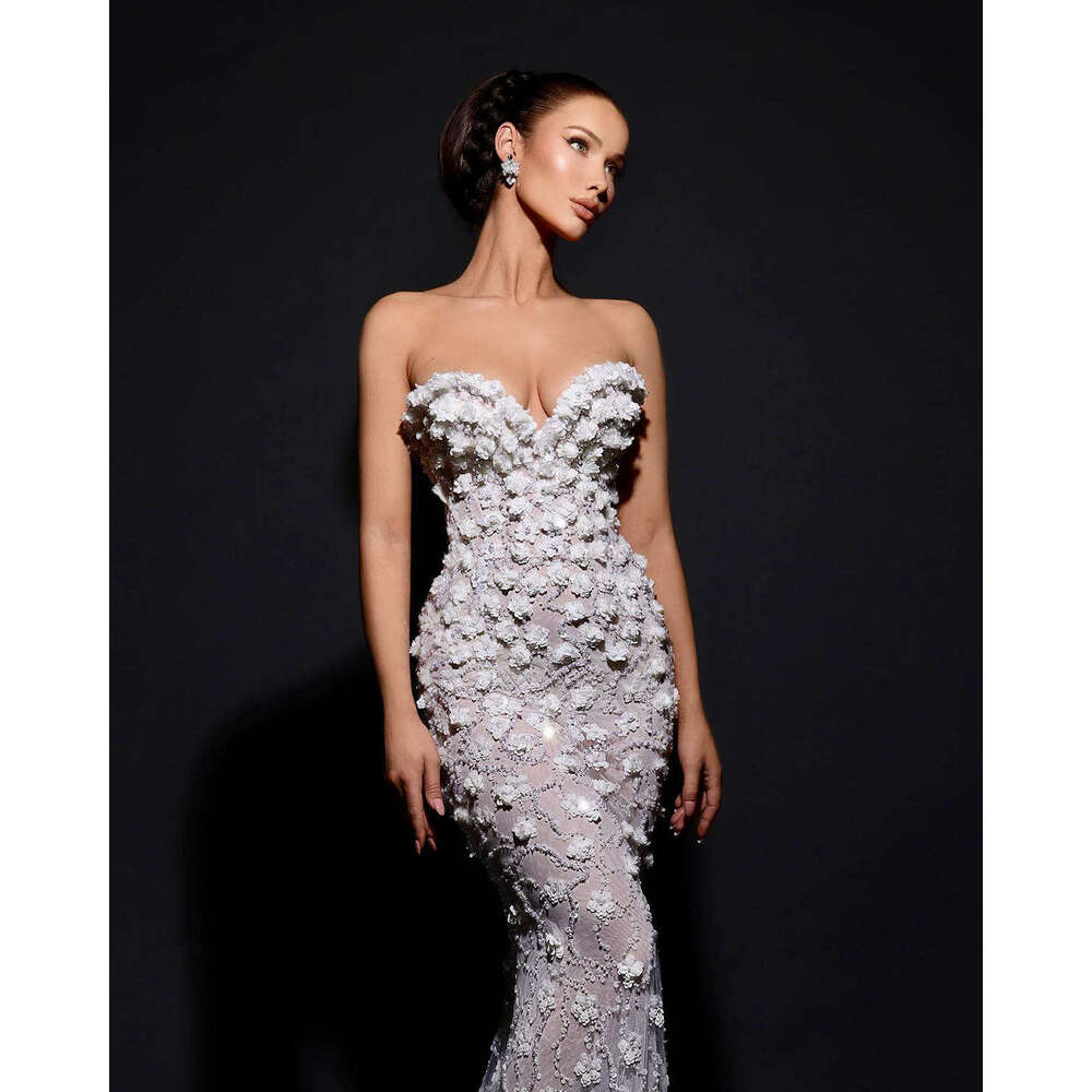 Elegant Wedding Dress Mermaid Strapless Appliques Detachable Train or Length Princess Bride Vestido De Noiva Custom Made