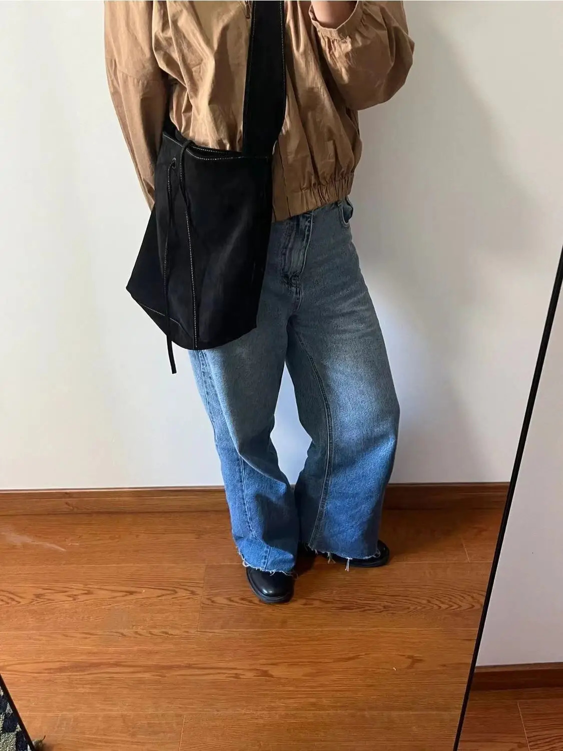 Miyagawa Autumn/Winter Womens Retro Suede Bucket Bag Korean High Quality Handbag Shoulder Cross Bag 241008