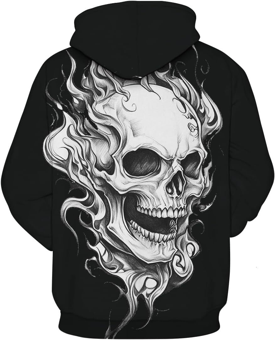 Hoodie for Mens Womens Mens Skull 3D Print Hoodies Sweatshirts Casual Novelty Street Fashion Hoodie Pullover With Pocket Graphic Hoodies sweatshirt tr