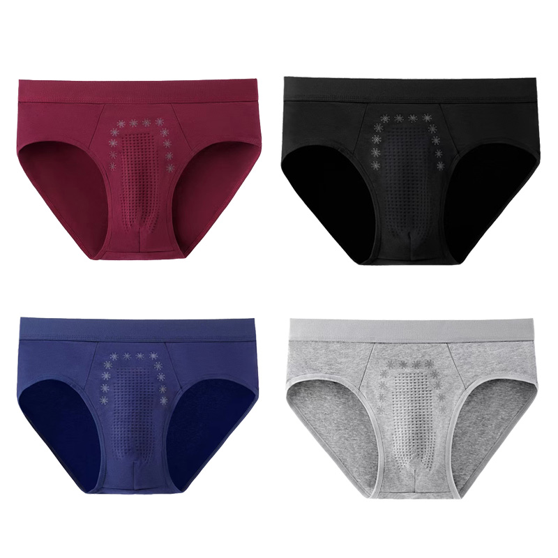 Men's briefs men's cotton breathable boys' waist shorts cotton crotch underwear loose.