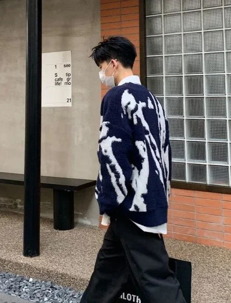 Mens clothing gray jacket cardigan mens coat Maltry Y2k streetwear plus size top 90s retro loose top 241007