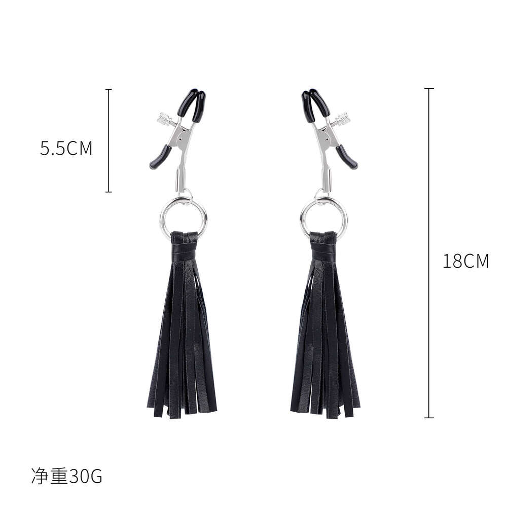 Adult sex SM prop nipple clip cross-border hot selling black tassel nipple clip punishment training sex nipple clip