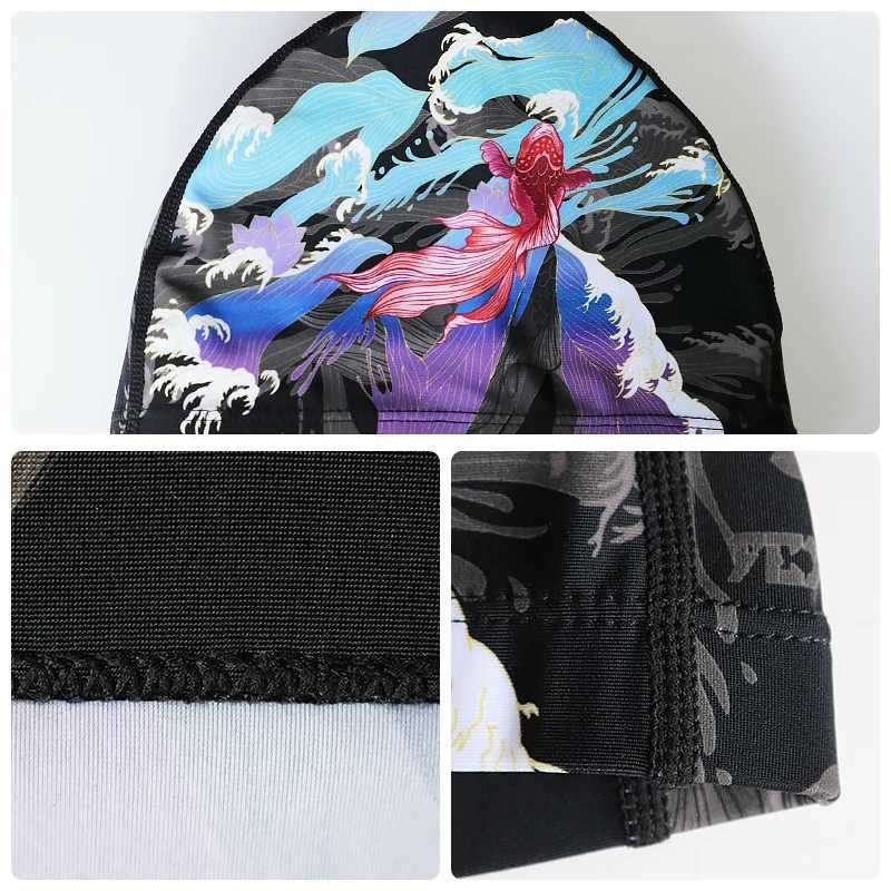 Neutral Chinese style swimming cap accessory suitable for men women children waterproof fish tail CL241009