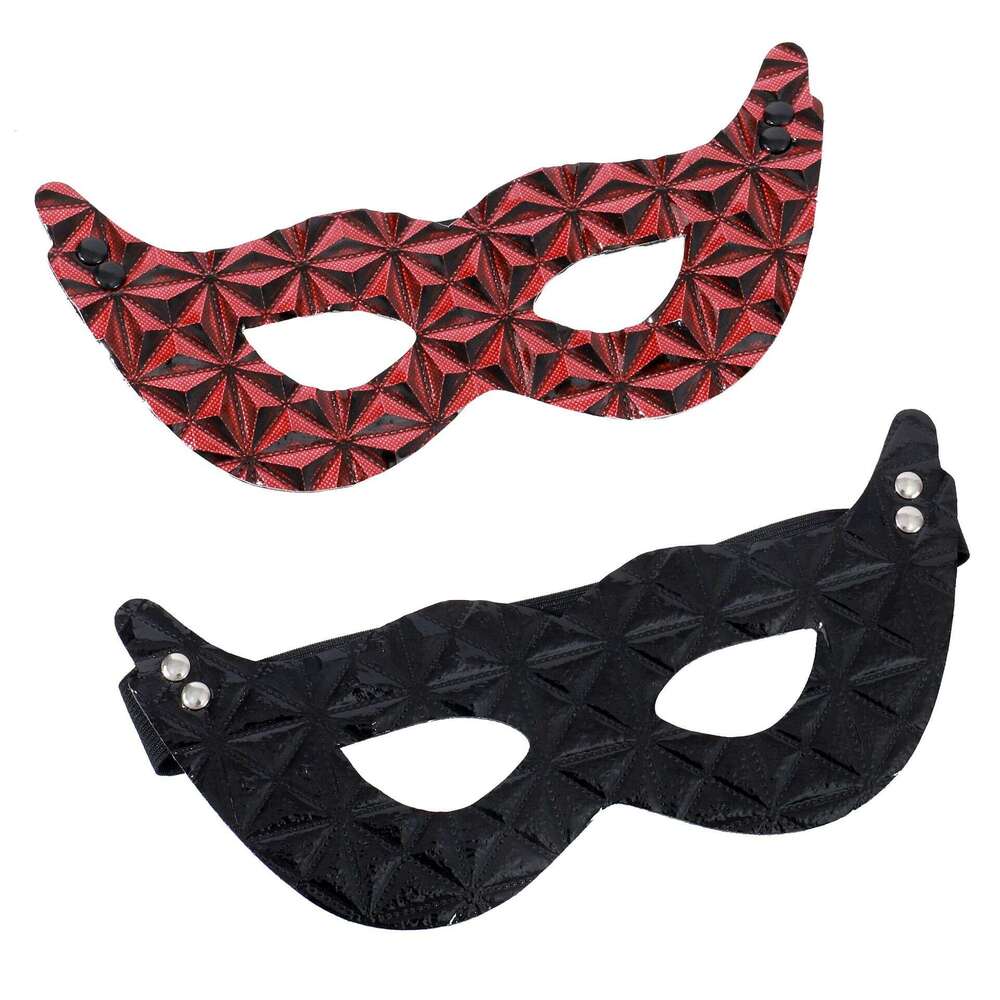 Manufacturer direct sales SM adult sex toy eye mask, dance party diamond patterned mask, alternative flirting leather eye mask