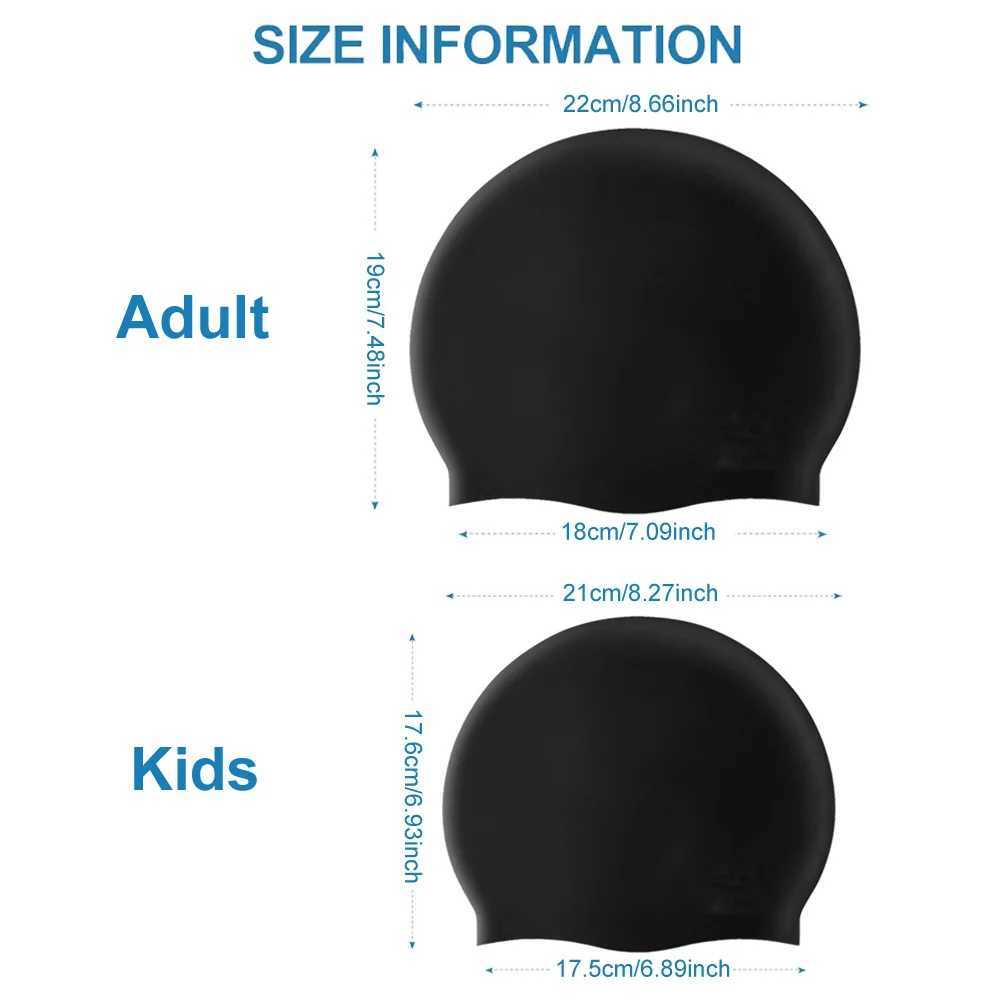 Silicone swimming cap classic unisex suitable for both adults and children comfortable and durable anti slip elastic waterproof suitable for long and 