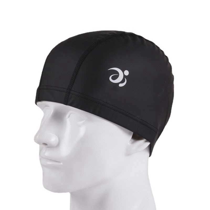New elastic waterproof PU fabric protects ears long hair sports swimming pool cap adult swimming cap CL241009