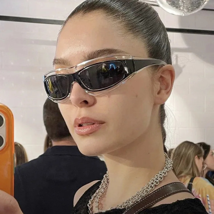 Y2K future sci-fi sunglasses for men and women vintage style 241007