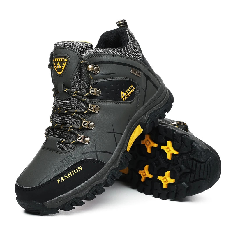 Men Winter Snow Boots Waterproof Leather Sneakers Super Warm Mens Boots Outdoor Male Hiking Boots Work Shoes Size 39-47 240926