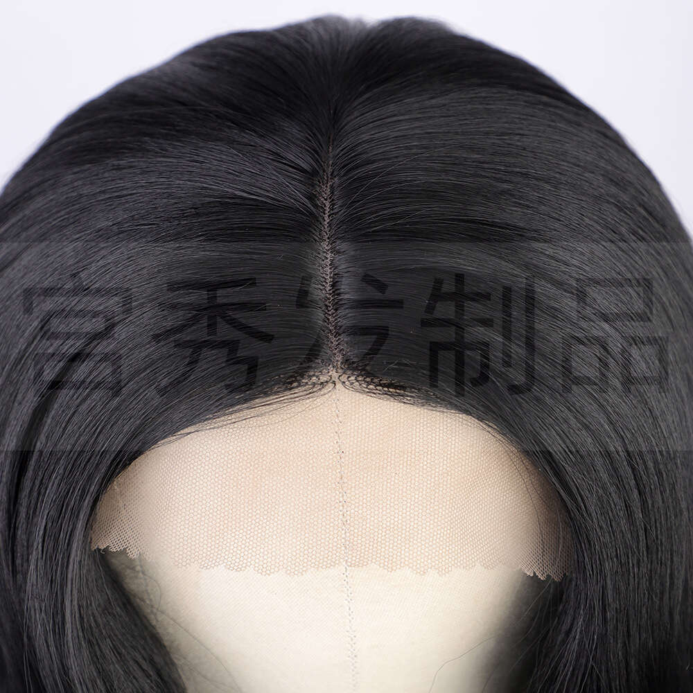 Wig front synthetic fiber long hair headband large wave curled women's lace wig