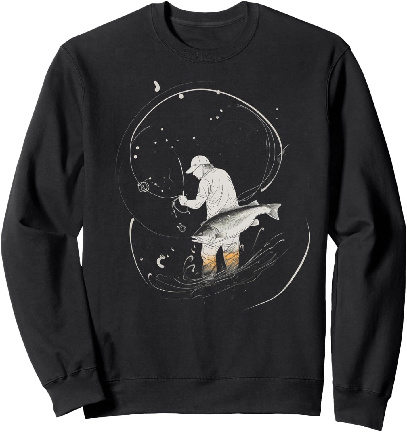 Long Sleeve Shirts for Men sweatshirt Fishing Enthusiast Cool Fisherman Casting Rod Graphic Tees Sweatshirt Tee Streetwear Casual tops clothes