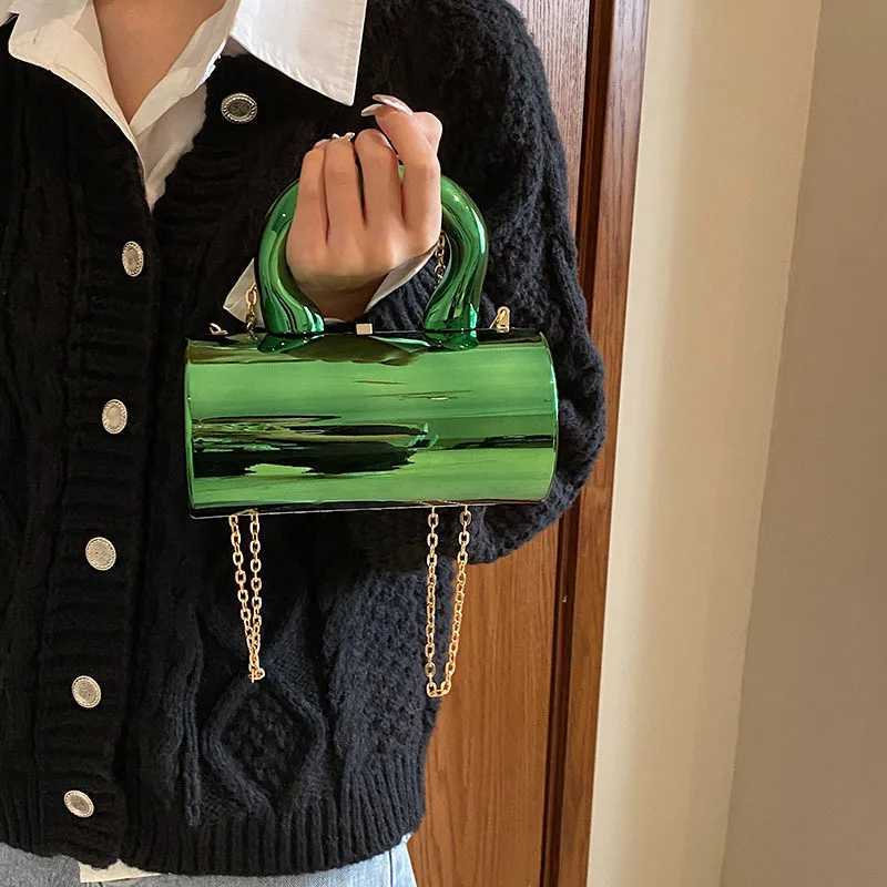 Acrylic Mirror Women s Bag 2024 Trend Fashion Cylinder Handbag Woman Chain Crossbody Makeup Small Shiny Female Shoulder 241009
