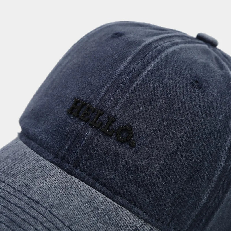 Cotton pink black baseball cap suitable for women Hello embroidered streetwear hiphop snaps summer sun hat 241009