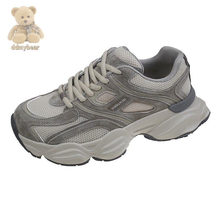 Ddmybear Genuine Leather Dad 2024 Spring New High Heels Thick Sole Breathable Versatile Running Casual Sports Shoes Chinese Brand Shoes F1011-94