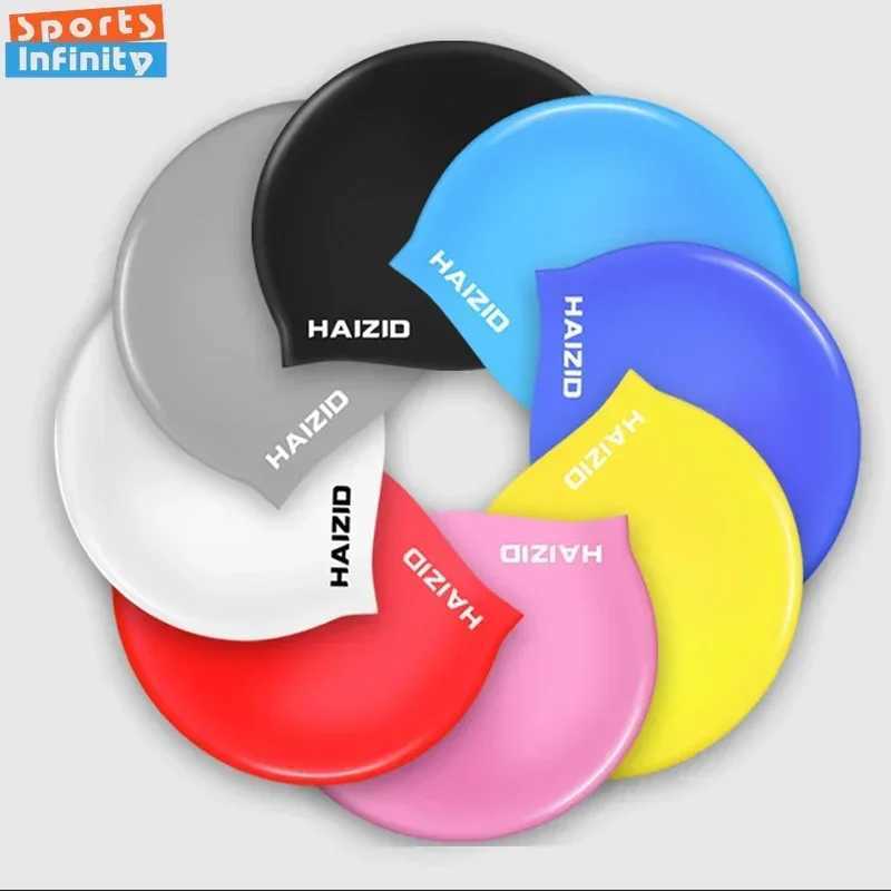 Elastic soft silicone swimming cap waterproof earmuffs adult and childrens swimming caps enhanced swimming caps pool accessories CL241009