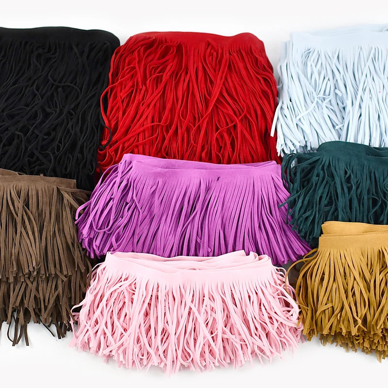 2 meters 10-30cm suede fringe edge used for clothing decoration lace decoration edge bags fabric curtain decoration sewing accessories 241008