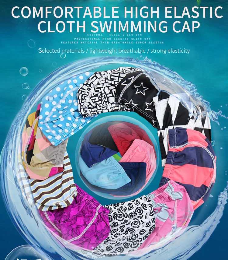 Swimming cap elastic waterproof PU fabric protects ears long hair sports swimming pool cap free size CL241009