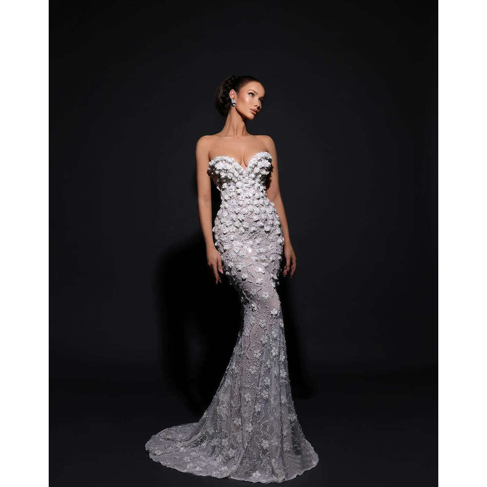 Elegant Wedding Dress Mermaid Strapless Appliques Detachable Train or Length Princess Bride Vestido De Noiva Custom Made