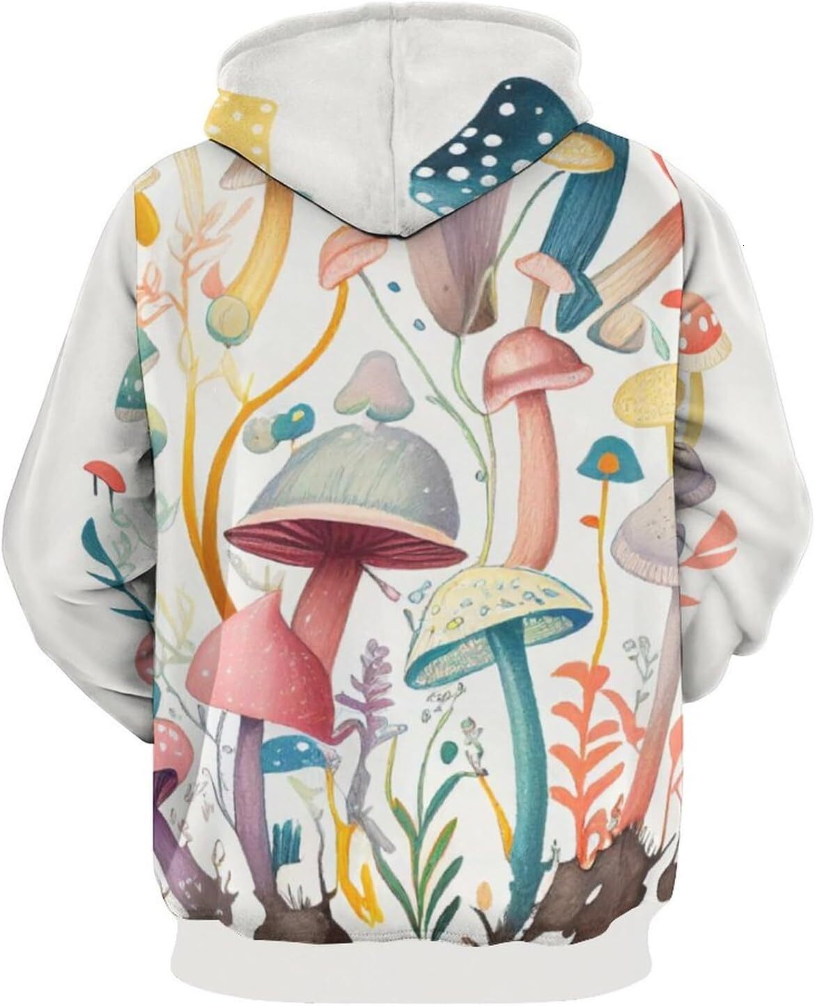 Hoodie for Mens Womens Mens Colorful Neon Magic Mushroom Hoodie 3D Printing Wild Fungus Cartoon Pattern Long Sleeve Casual Sweatshirt Graphic