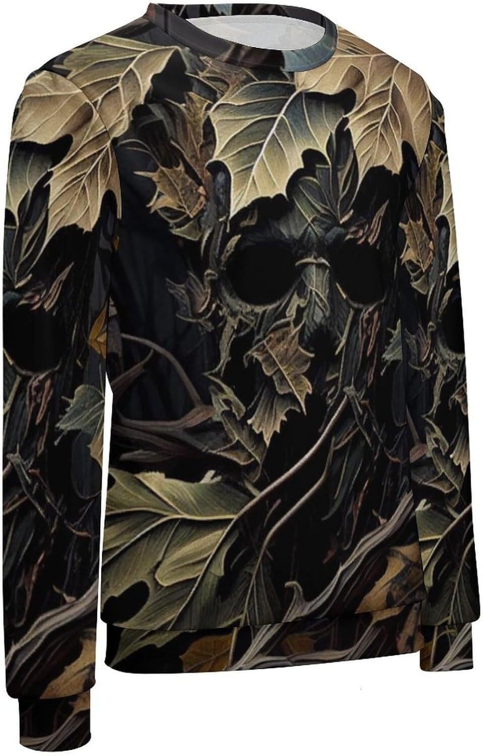 Long Sleeve Shirts for Men sweatshirt Mens Crewneck Camouflage Maple Leaf Sweatshirt Camo Pullover Crew Neck Casual TopsStreetwear Casual tops clothes