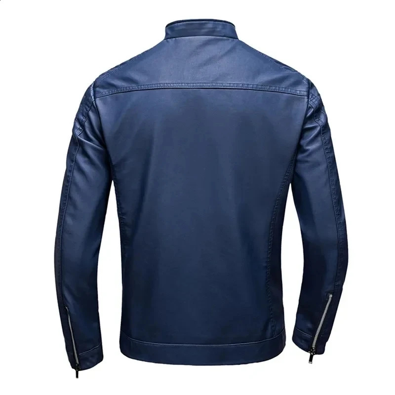 2024 Leather Motorcycle Jacket Men Slim ShortCoat Collar PU Jackets Windproof Coat Blazer Blazers 5XL 240930