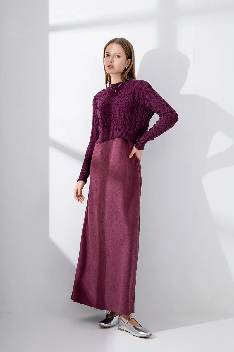 AS Womens Cable Knitted TopCupro Adjustable Shoulder Strap Dress 241007