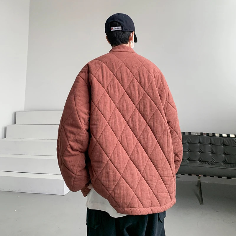 Chinese style mens winter jacket with cotton pads for warmth Tang style cotton shirt stand collar park jacket Plus size 8XL 241007