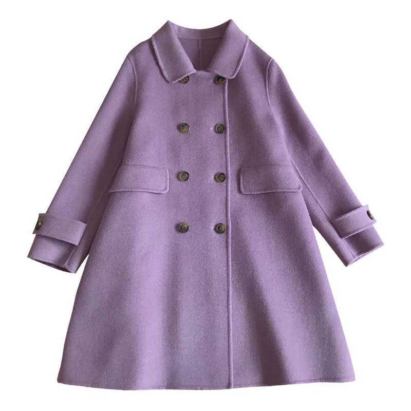 Fashion Double Sided Woolen Coat Spring Autumn Winter Coat Womens Korean Mid Length Double Breasted Buckle Woolen OuterwearX241009