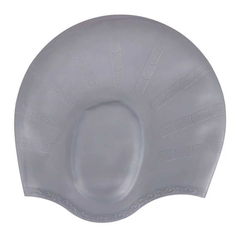 Adult swimming cap silicone earmuffs diving cap mens large swimming cap womens swimming equipment wholesale CL241009